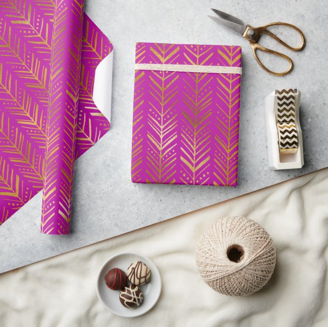 Modern Gold Boho  Wrapping Paper (Crafts)