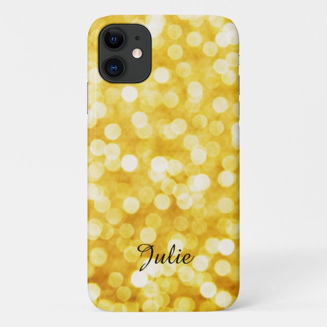 Modern Gold Bokeh Apple iPhone 11 Case (Back)