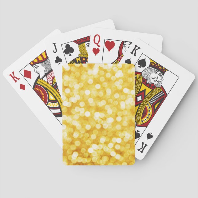 Modern Gold Bokeh Classic Playing Cards (Back)