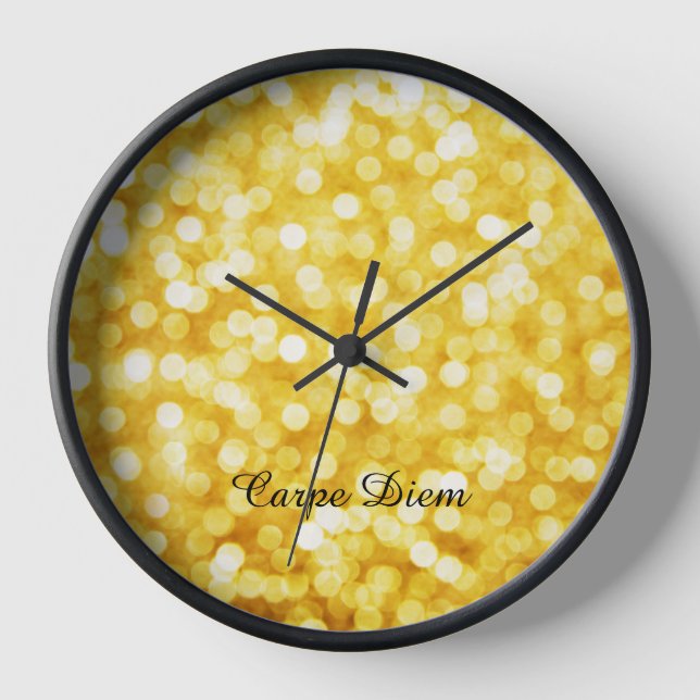Modern Gold Bokeh  Clock (Front)