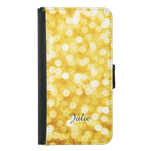 Modern Gold Bokeh Galaxy S5 Wallet Case