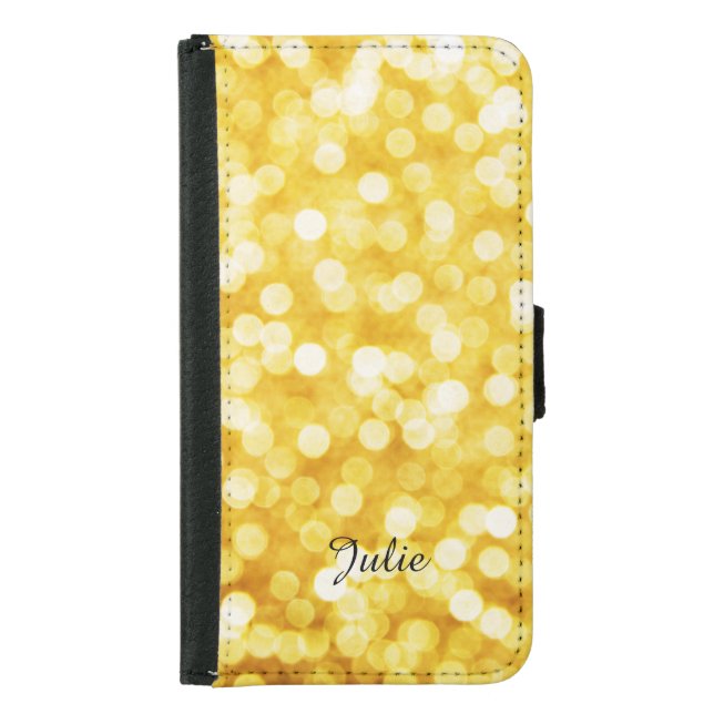 Modern Gold Bokeh Galaxy S5 Wallet Case (Front)