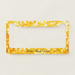Modern Gold Bokeh License Plate Frame