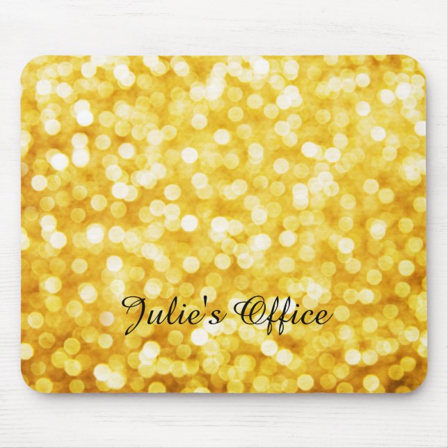 Modern Gold Bokeh Mousepad (Front)