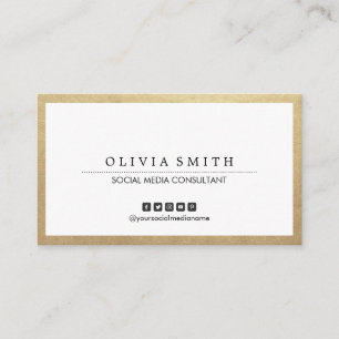 Modern Gold Border Multi-purpose Social Media Business Card