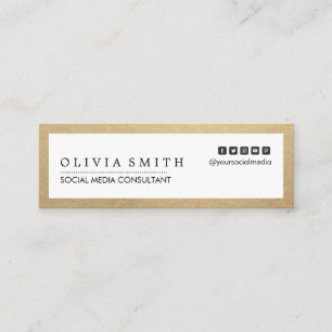 Modern Gold Border Multi-purpose Social Media Mini Business Card