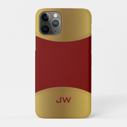 Modern Gold border on dark_red iPhone 11 Pro Case