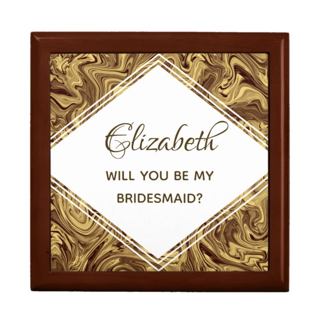 Modern Gold Bridesmaid Proposal Gift Box (Front)