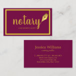 Modern Gold &amp; Brown Notary Loan Signing Agent  Business Card