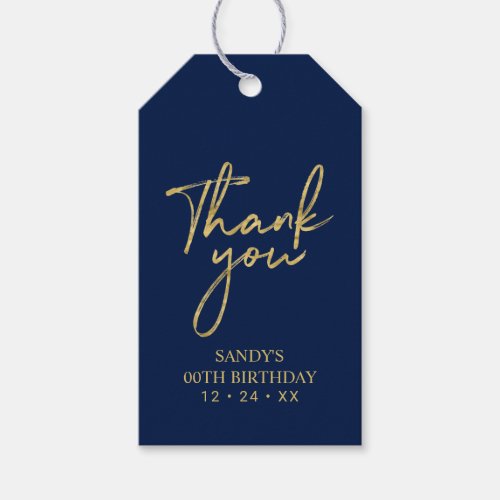 Modern Gold Brush Lettering Party Favor Thank you Gift Tags
