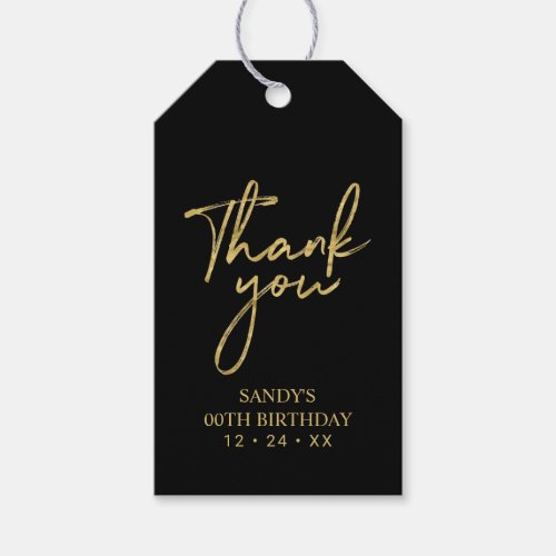 Modern Gold Brush Lettering Party Favor Thank you  Gift Tags