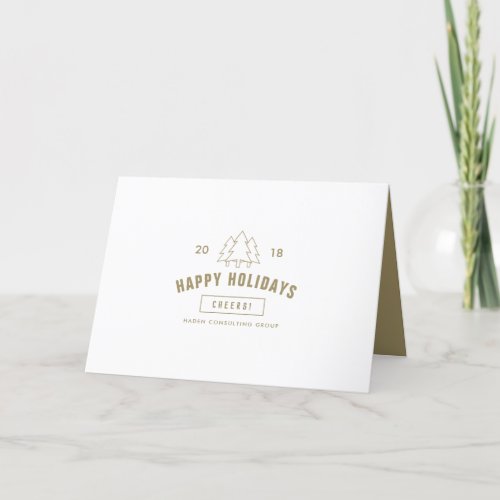 Modern gold business corporate holiday logo card
