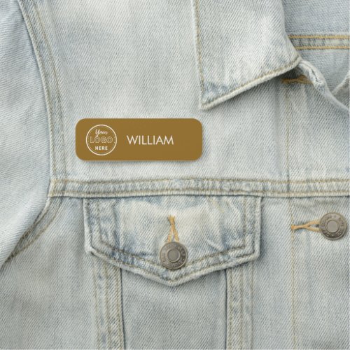 Modern Gold Business Logo Company Employee Staff Name Tag