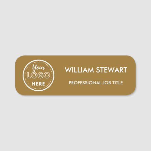 Modern Gold Business Logo Company Employee Staff Name Tag