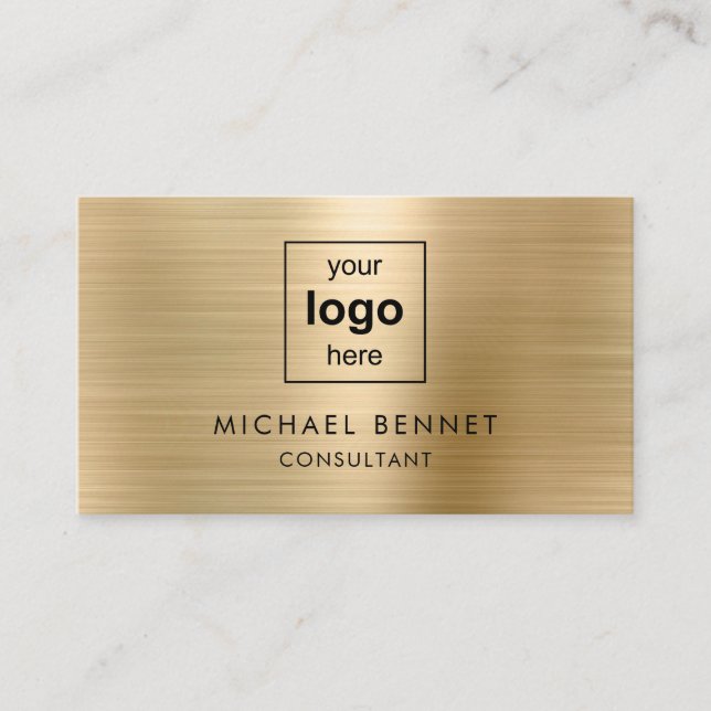 Modern Gold Business Logo Consultant Card (Front)