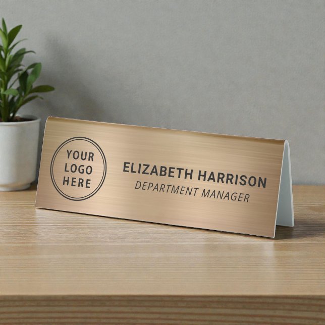 Modern Gold Business Logo Name Table Tent (Modern Gold Business Logo Name Table Tent)