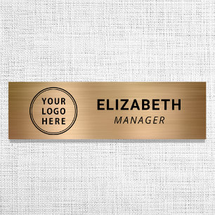 Modern Gold Business Logo Name Tag
