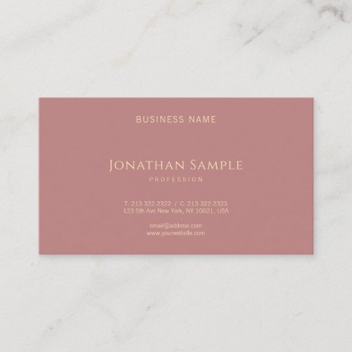 Modern Gold Calligraphed Chic Red Brown Template Business Card