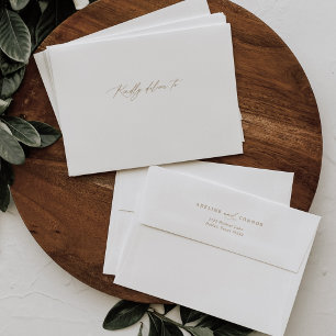 Modern Gold Calligraphy Addressed Wedding Envelope