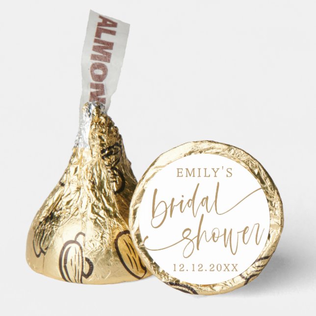 Modern Gold Calligraphy Bridal shower Favor (Front)