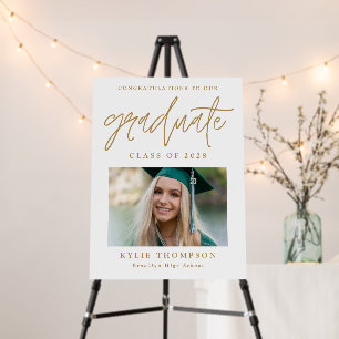 Modern Gold Calligraphy Photo Graduation Foam Boar Board