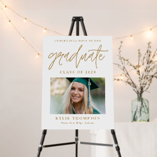 Modern Gold Calligraphy Photo Graduation Foam Boar Foam Board