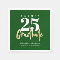 Modern Gold Calligraphy Photo Green Graduation