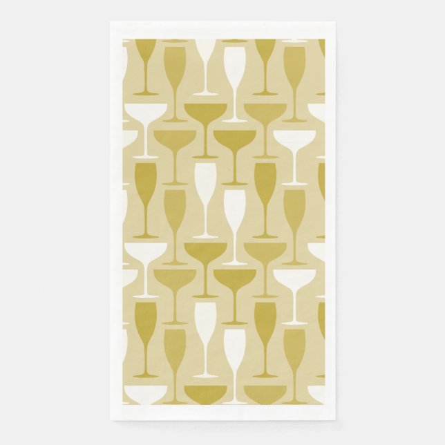 Modern Gold Champagne Flute Napkins (Front)