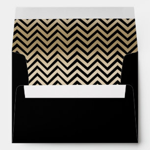 Modern Gold Chevron Stripes Envelope