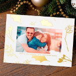 Modern Gold Christmas Botanicals In The Snow Foil Holiday Card<br><div class="desc">Modern Gold Christmas Botanicals In The Snow Foil Holiday Card
*real foil</div>