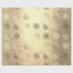 Modern gold Christmas snowflake pattern Wrapping Paper