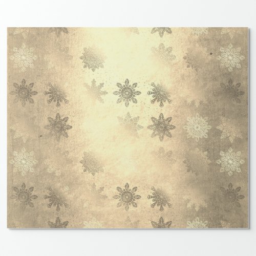 Modern gold Christmas snowflake pattern  Wrapping Paper