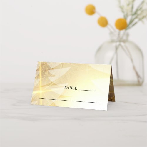 Modern Gold Christmas Stars Pine Trees Holiday Place Card