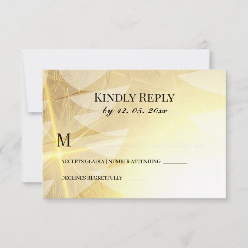 Modern Gold Christmas Stars Pine Trees Holiday RSVP Card