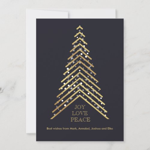 Modern Gold Christmas Tree Holiday Card