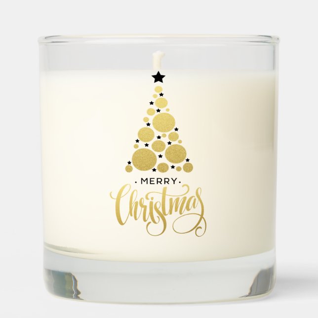 Modern Gold Christmas Tree Scented Candle (Front)