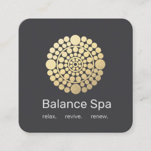 Modern Gold Circle Mandala Motif Square Business Card