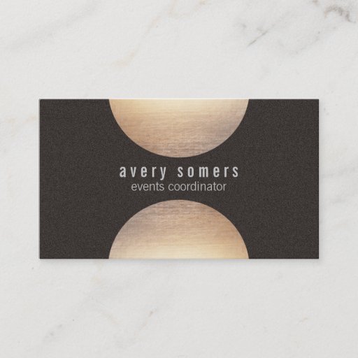 Customizable Modern Gold Circle Suede Look Business Card Templates