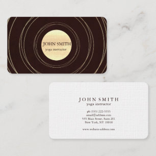 Modern Gold Circle Yoga Teacher & Energy Healer Business Card