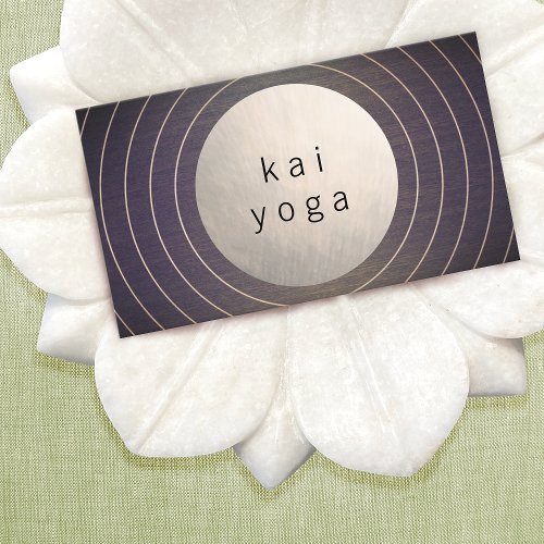 Modern Gold Circle Yoga Teacher  Energy Healer Business Card