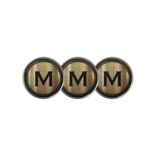Modern Gold Classic Monogram Golf Ball Marker