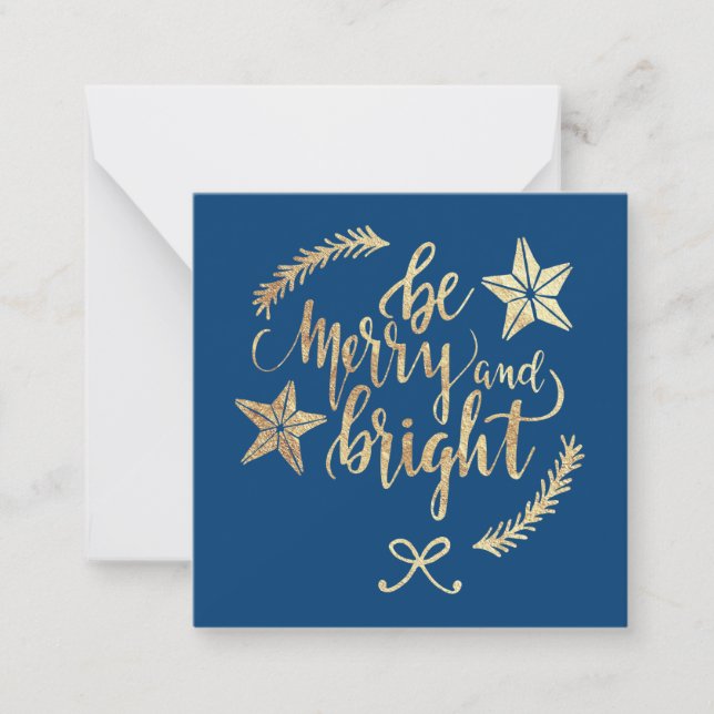 Modern Gold Client Appreciation Holiday Gift Note Card (Front)