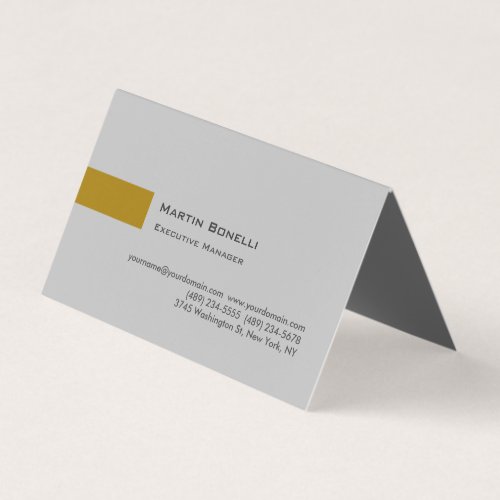 Modern Gold Color Grey Custom Personal Easy Edit Business Card