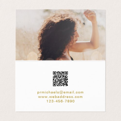 Modern Gold Color Lettering with QR Code Photo Business Card