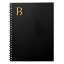Modern Gold Color Monogram Add Name Initial Notebook
