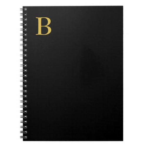 Modern Gold Color Monogram Add Name Initial Notebook