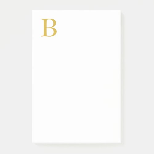 Modern Gold Color Monogram Add Name Initial Post_it Notes