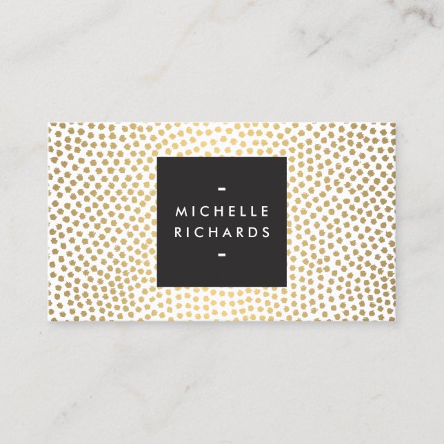 Modern Gold Confetti Designer Business Card (Front)