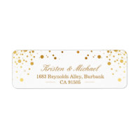 Modern Gold Confetti Dots | Stylish Elegant Label