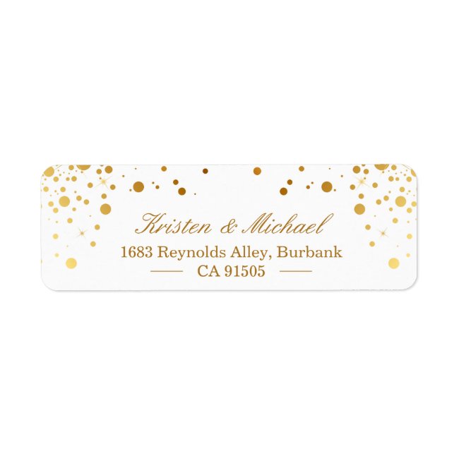 Modern Gold Confetti Dots | Stylish Elegant Label